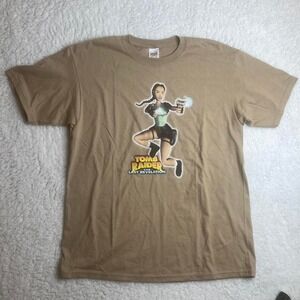 Vintage tomb raider the last revelation tan men's tshirt‎ 90s